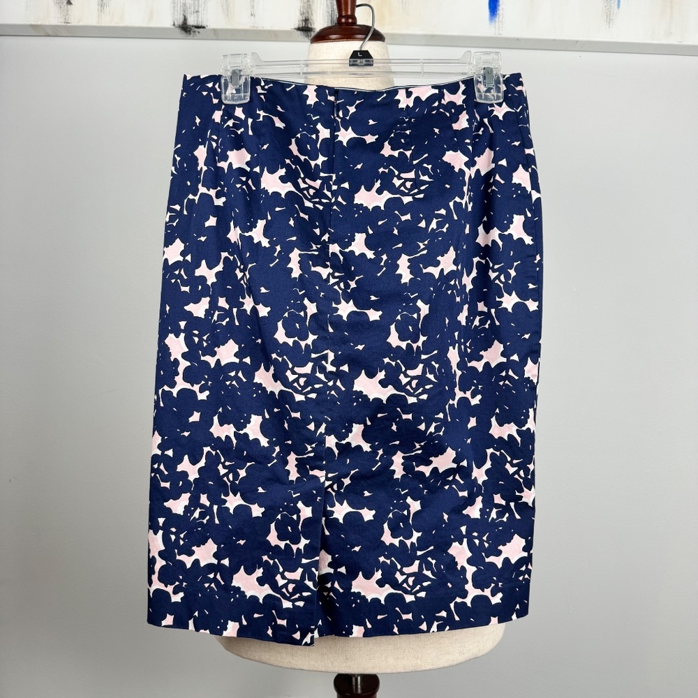 Talbots Navy And Pink Floral Pencil Skirt - Picture 3 of 6